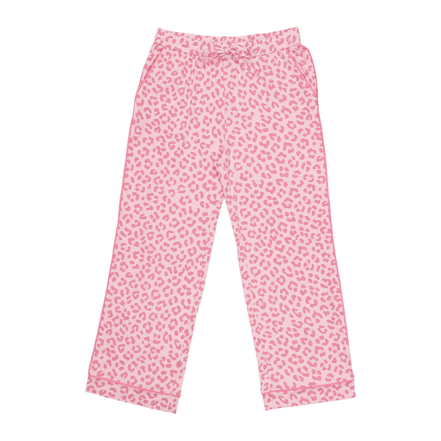 Women's Long Pajama Set in Pink Leopard
