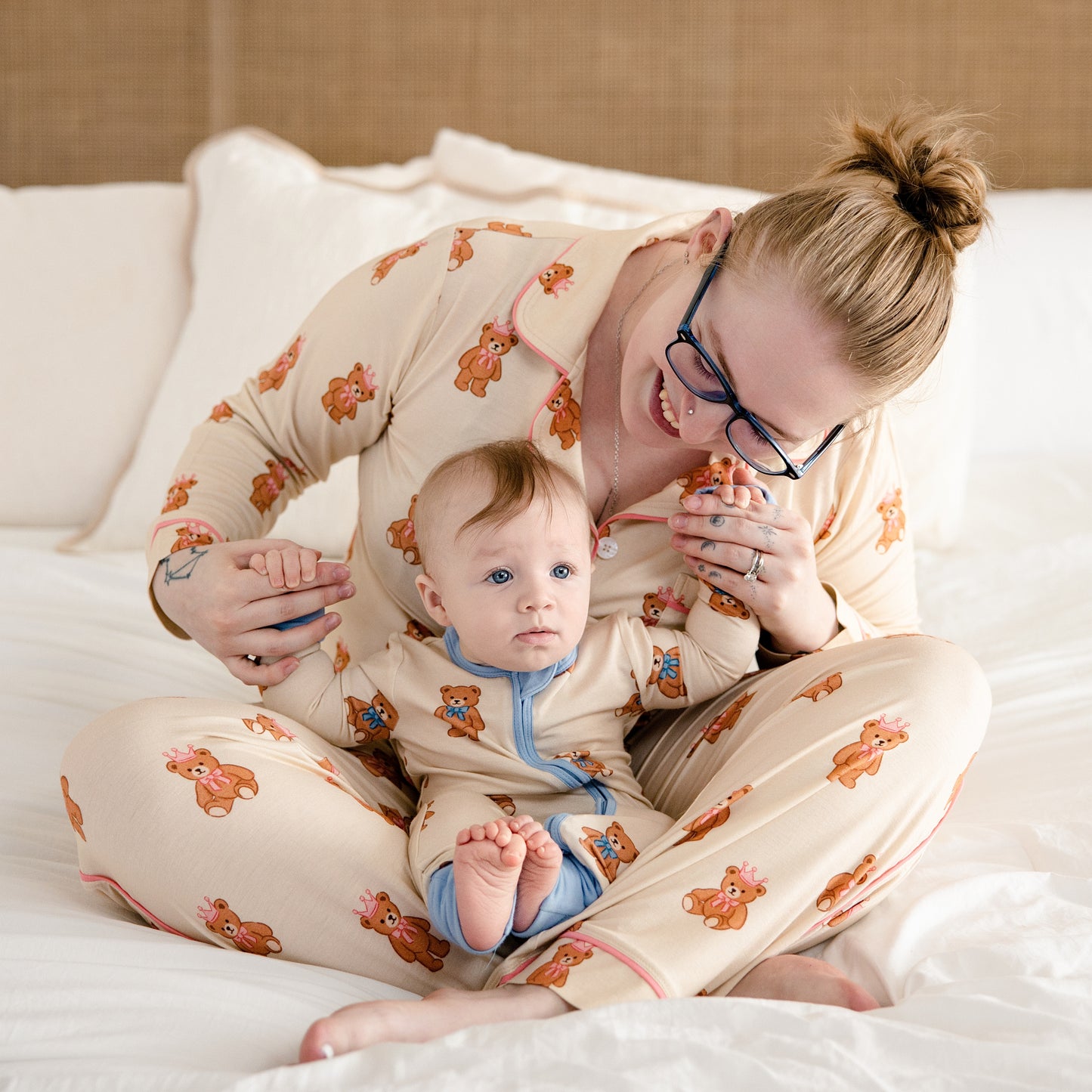 Women's Long Pajama Set in Princess Bear