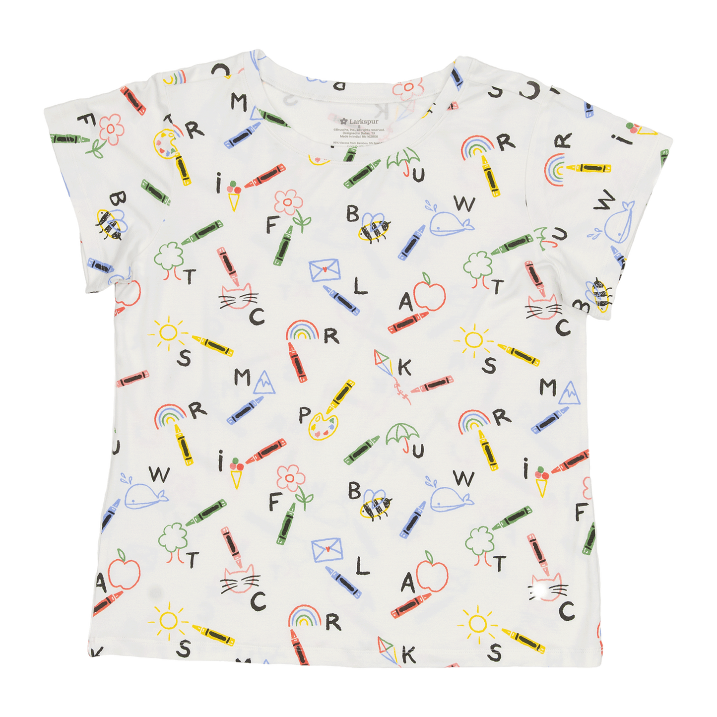 Women's Short Sleeve Lounge Tee in Lively Letters