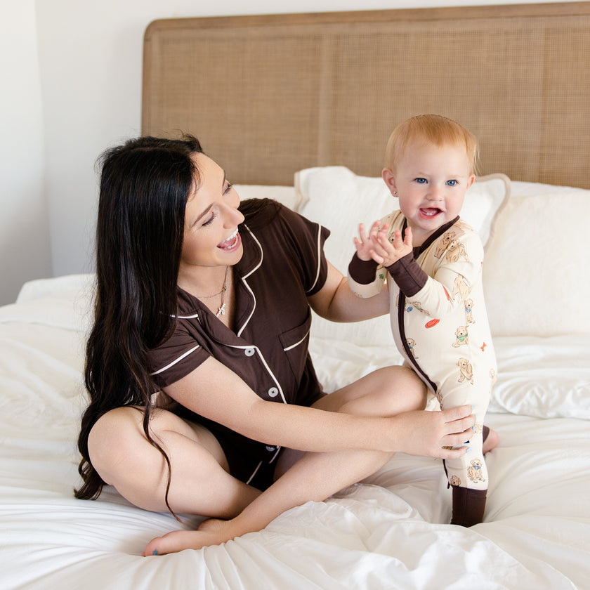 Women's Short Pajama Set in Hot Fudge