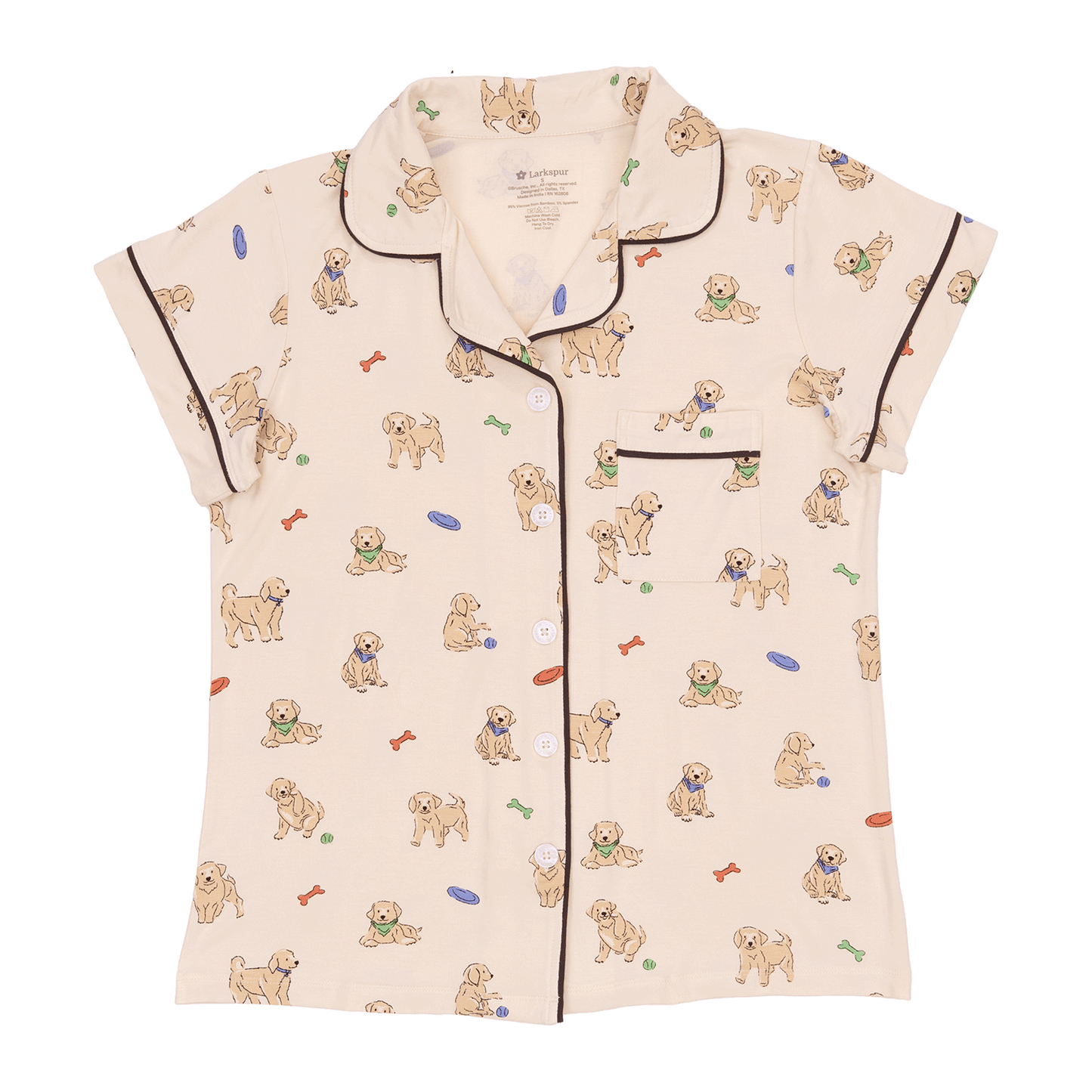 Women's Short Pajama Set in Playful Pups