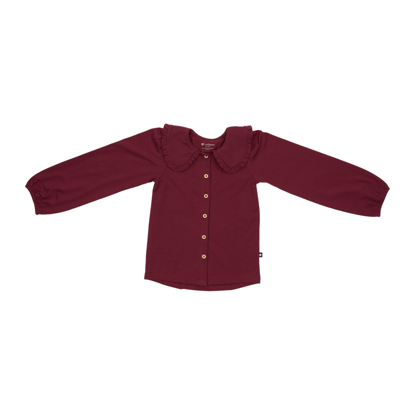 Collared Button Up Shirt in Plum Wine