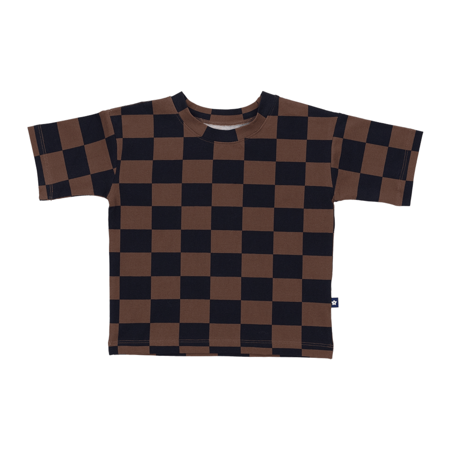 Everyday Crew Neck Tee in Cocoa Check