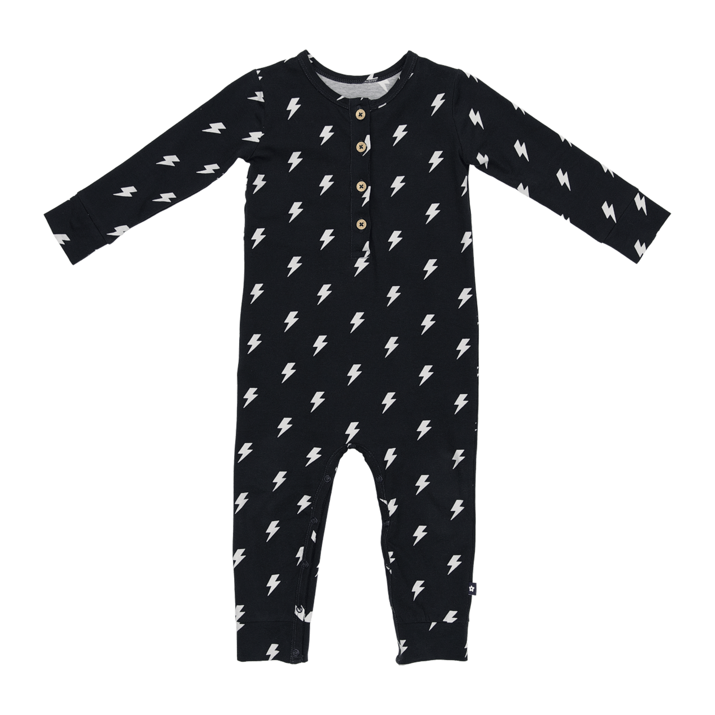 Long Sleeve Henley Romper in Power Pop