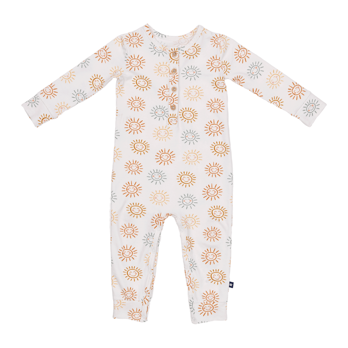 Long Sleeve Henley Romper in Radiate Joy