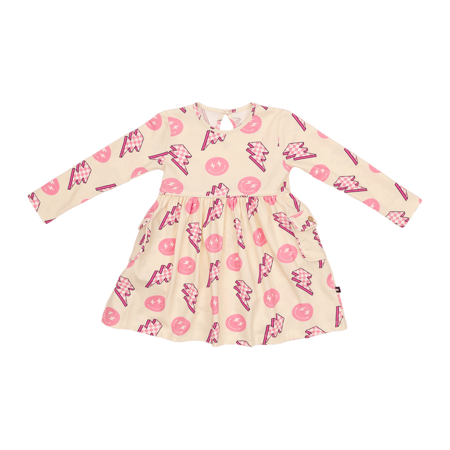 Long sleeve Skater Dress with Pockets in Disco Spark