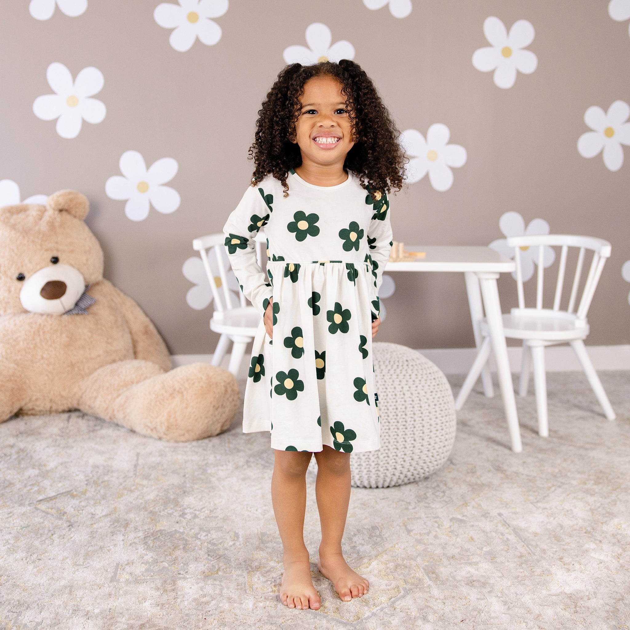 long sleeve skater dress floral 24/7 Floral Long Sleeve Skater Dress