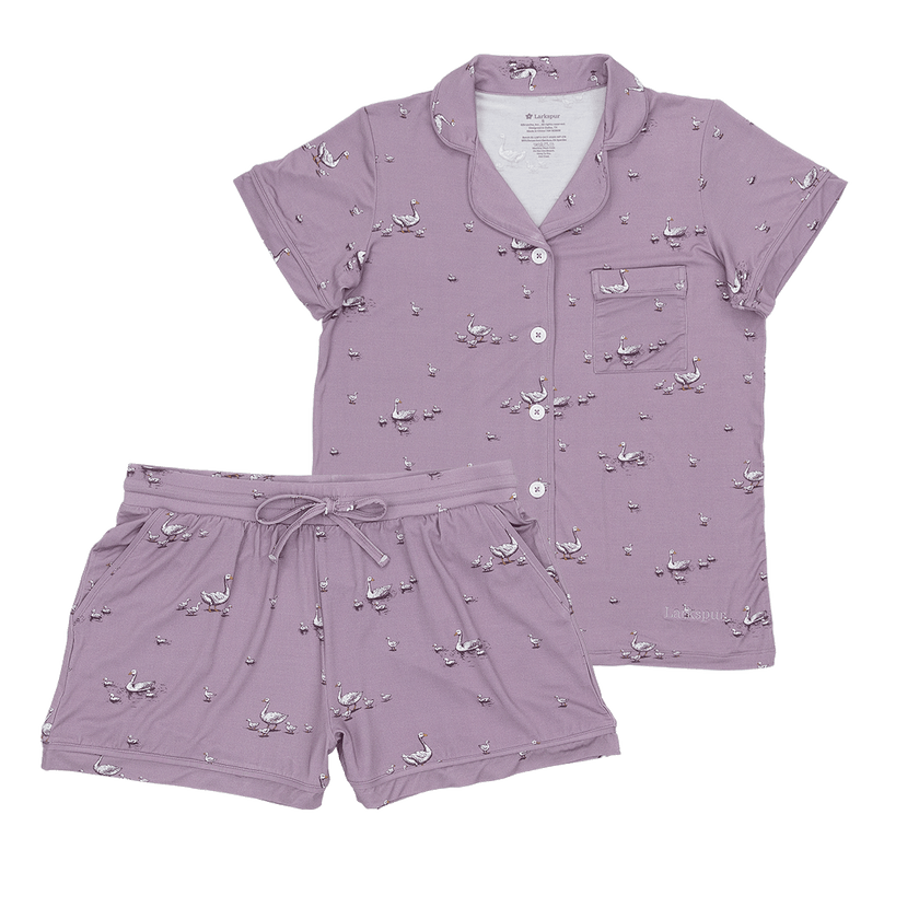 Women's Short Pajama Set in Silly Goose