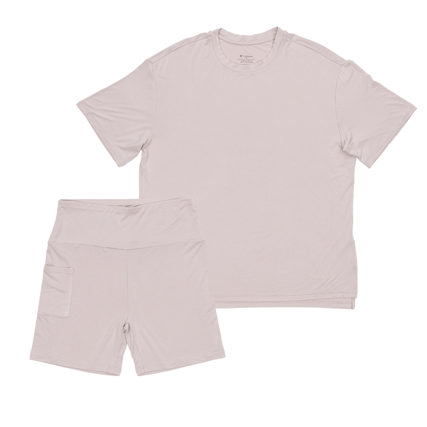 Women's Biker Short Set in Cloud Stone