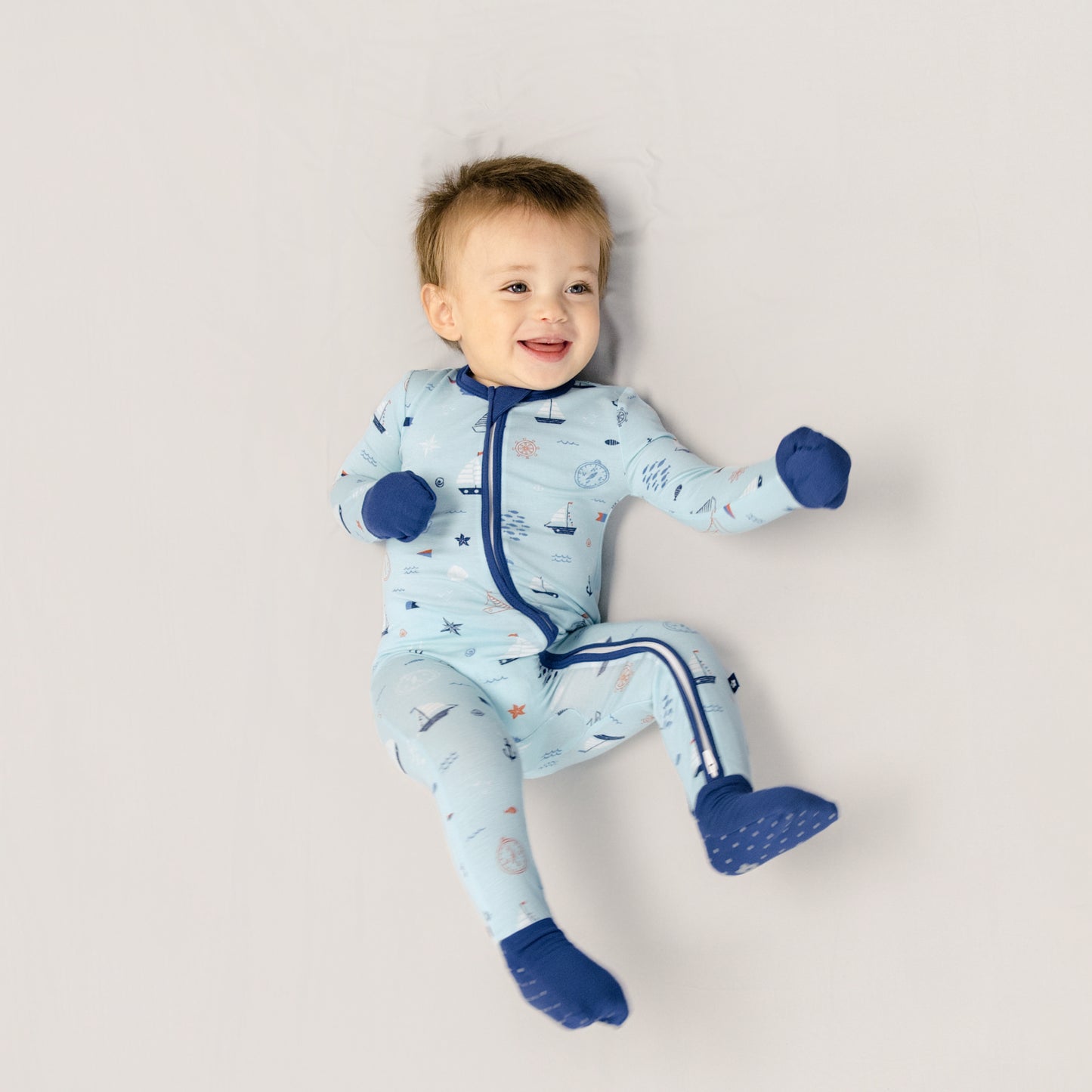 Convertible Footed Romper in Ship Shape