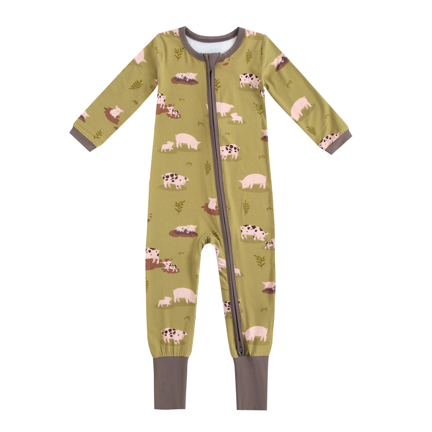 Convertible One Piece in Farm Pigs Fun