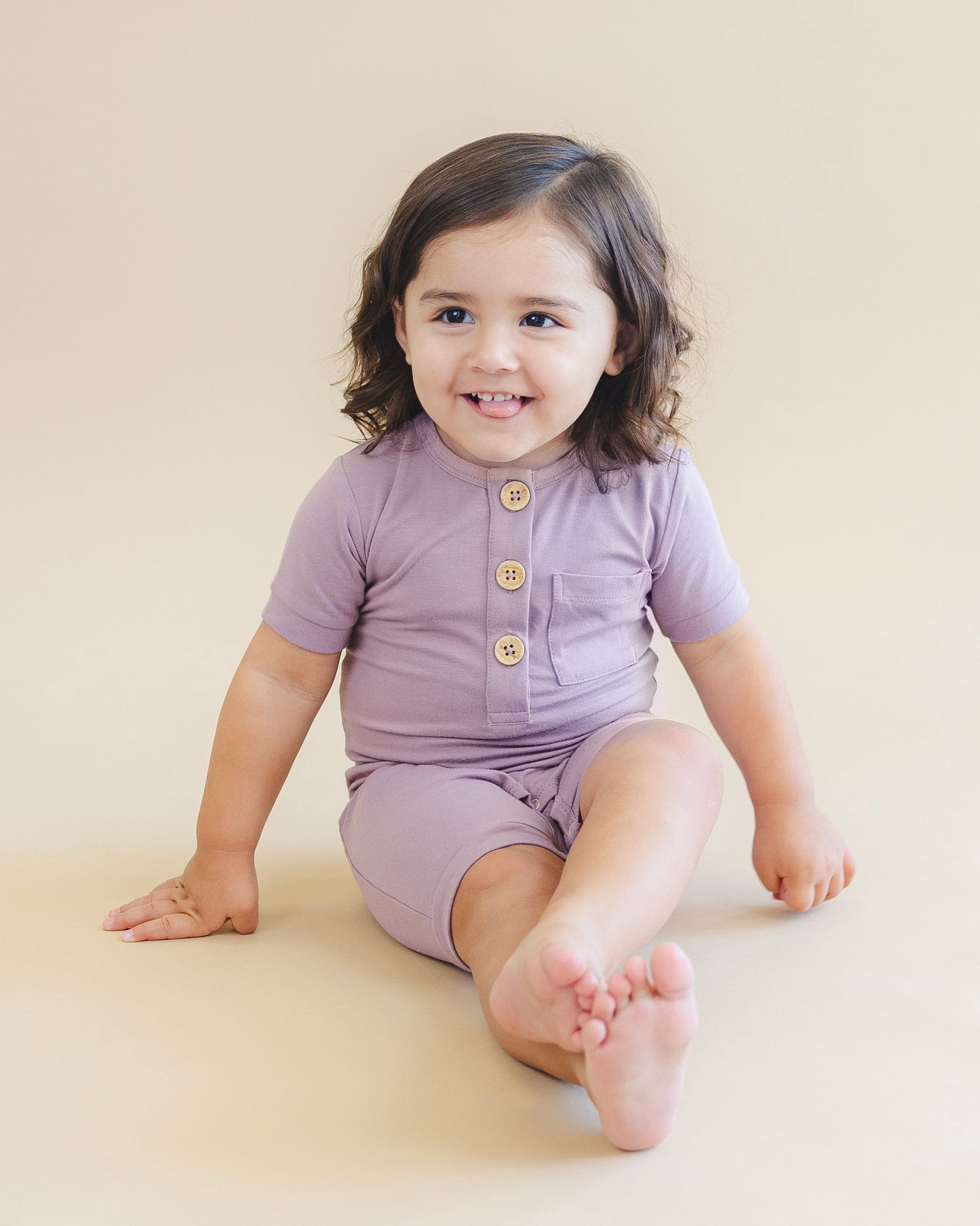 Short Romper in Grape