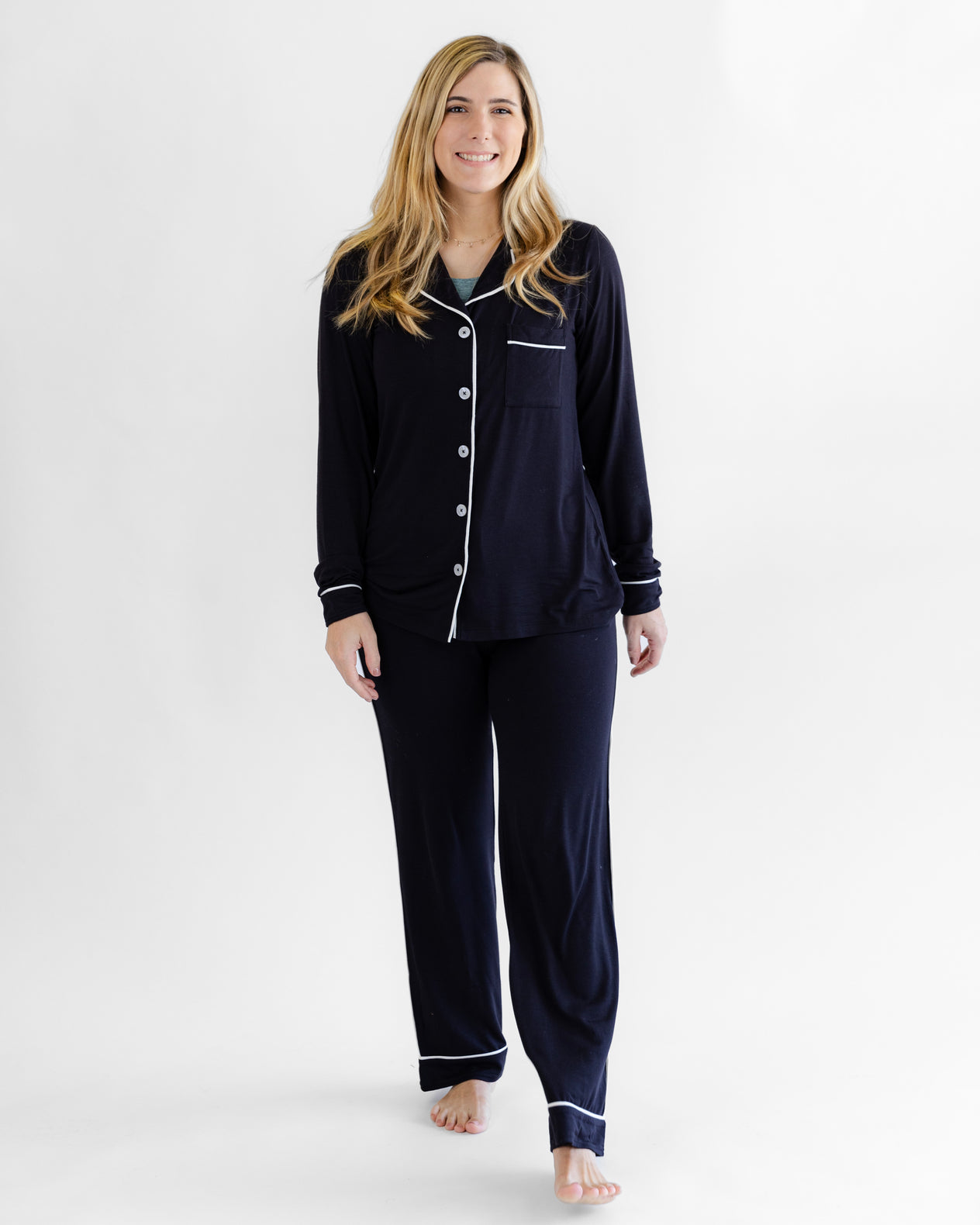 Women's Long Pajama Set in Black