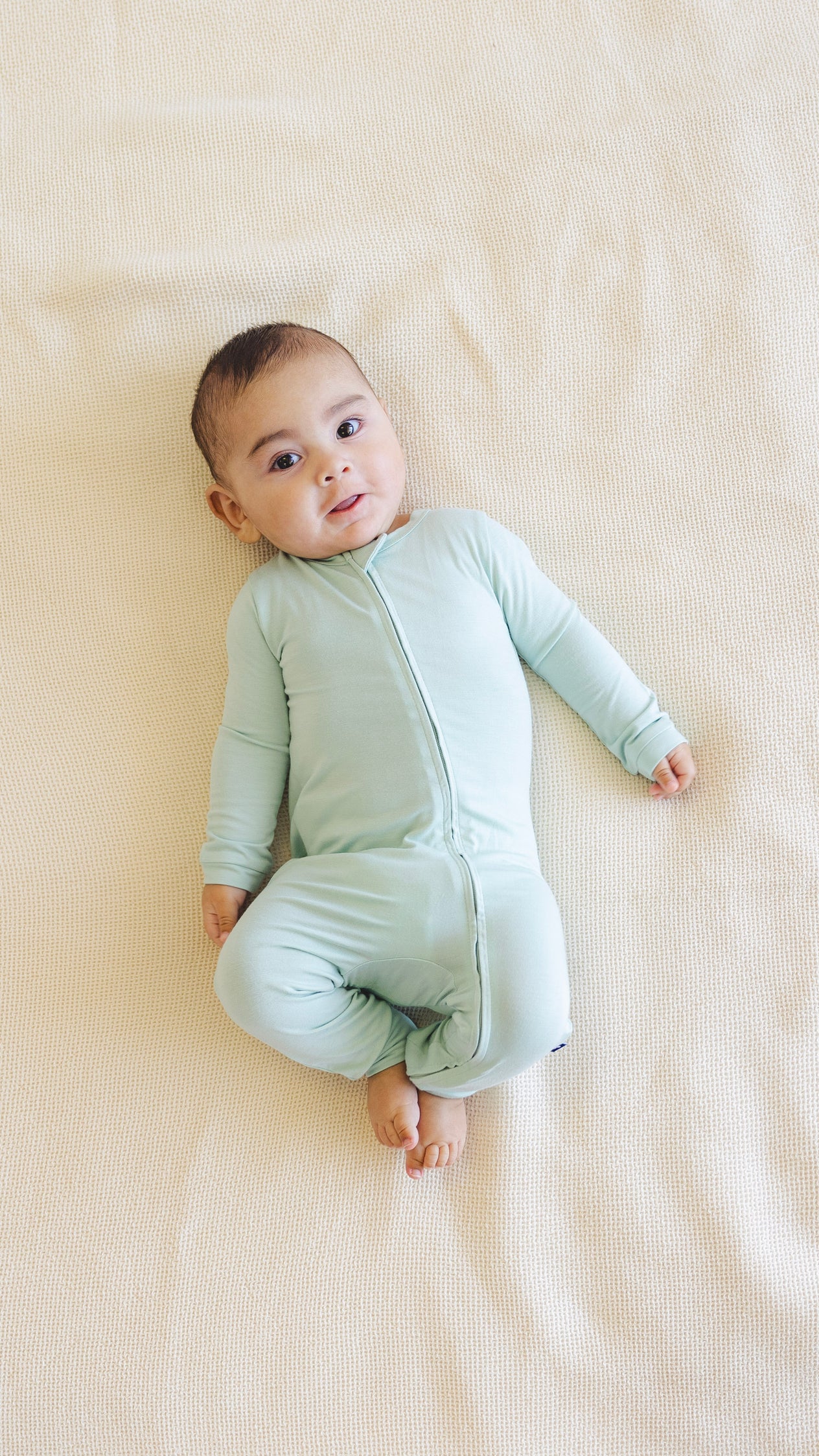 Zip Romper in Aqua