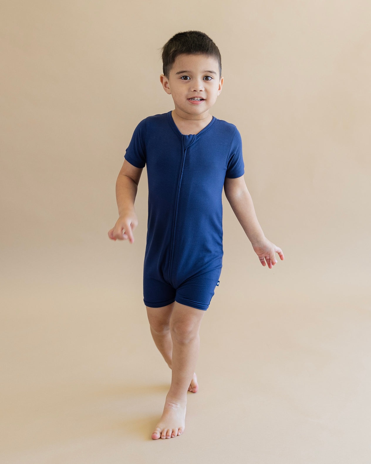 Short Zip Romper in Larkspur