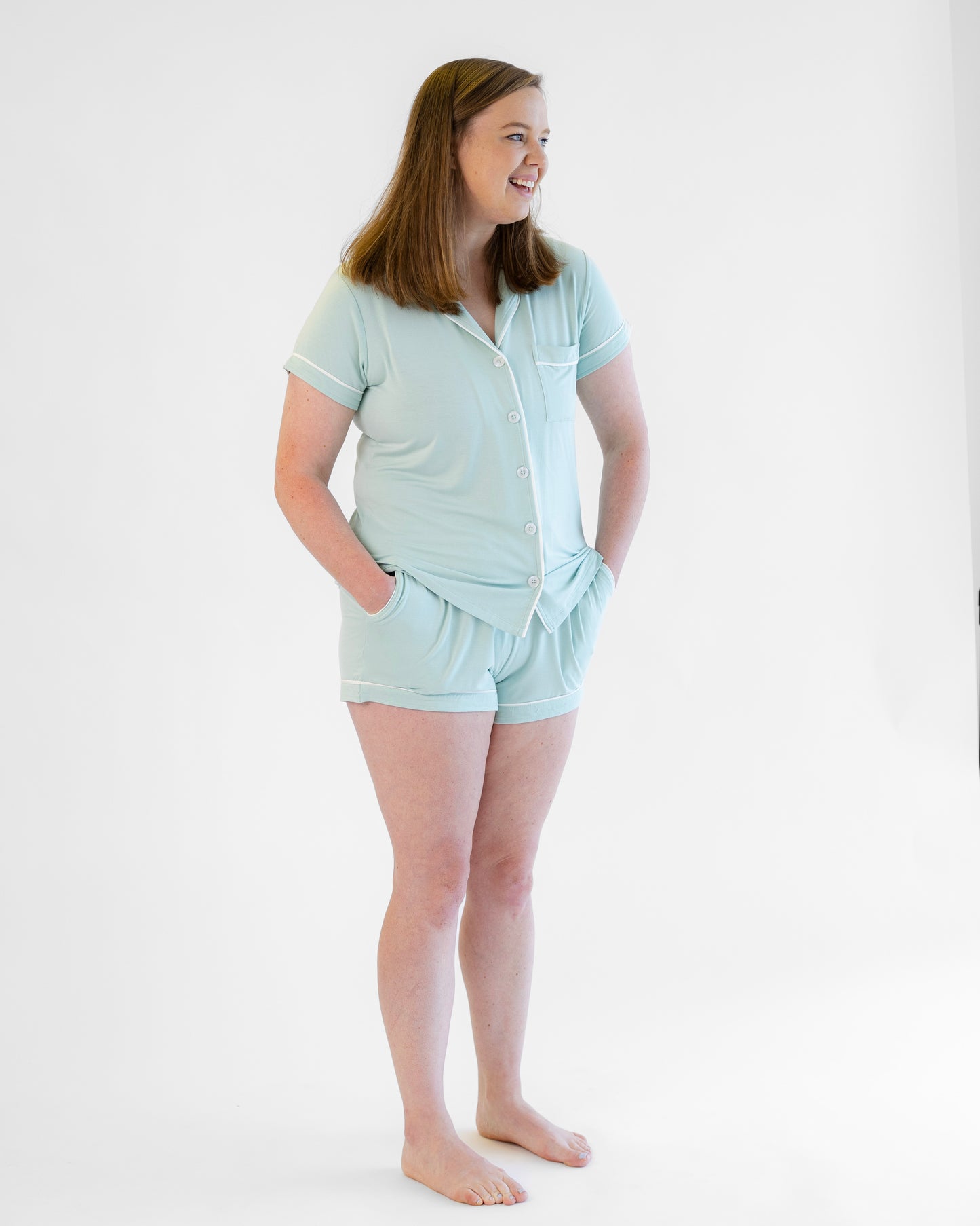 Women's Short Pajama Set in Aqua