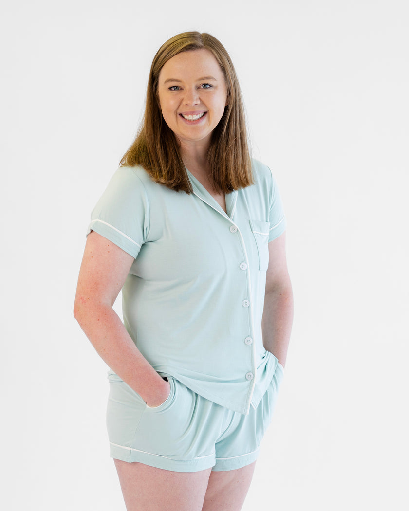 Women's Short Pajama Set in Aqua