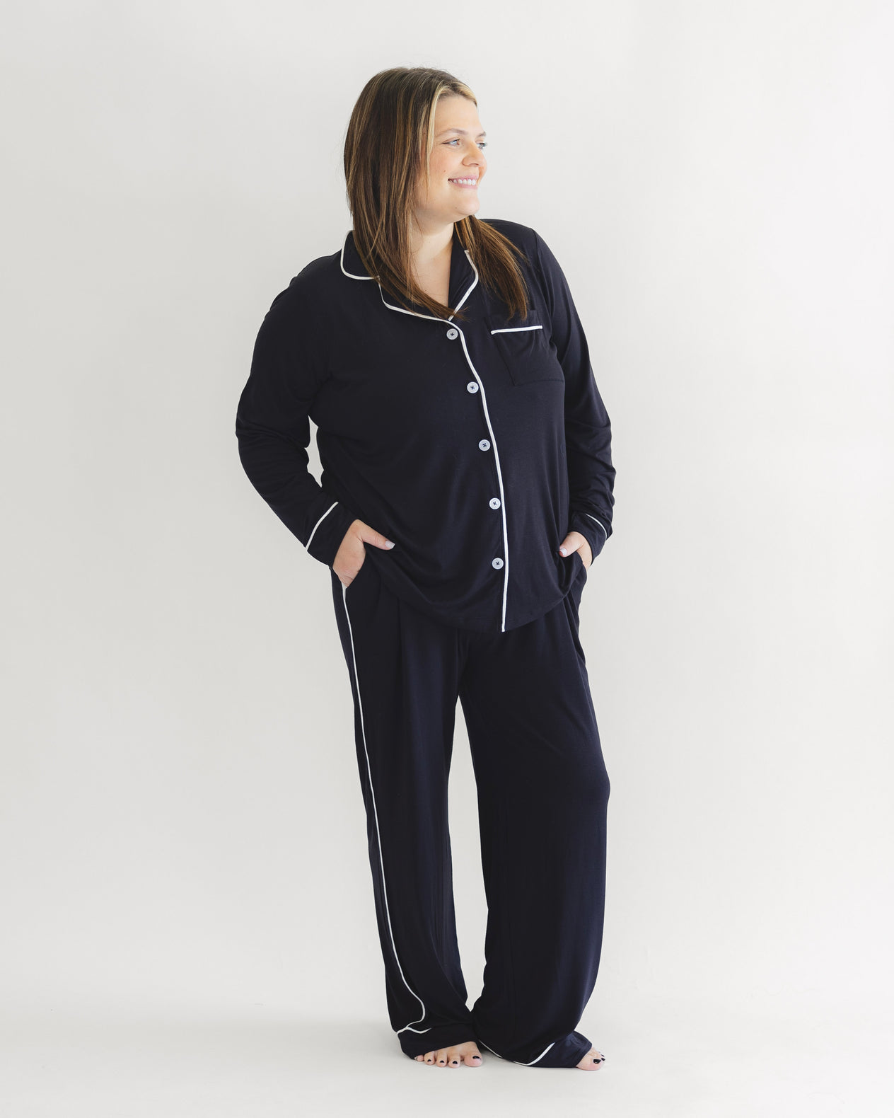 Women's Long Pajama Set in Black