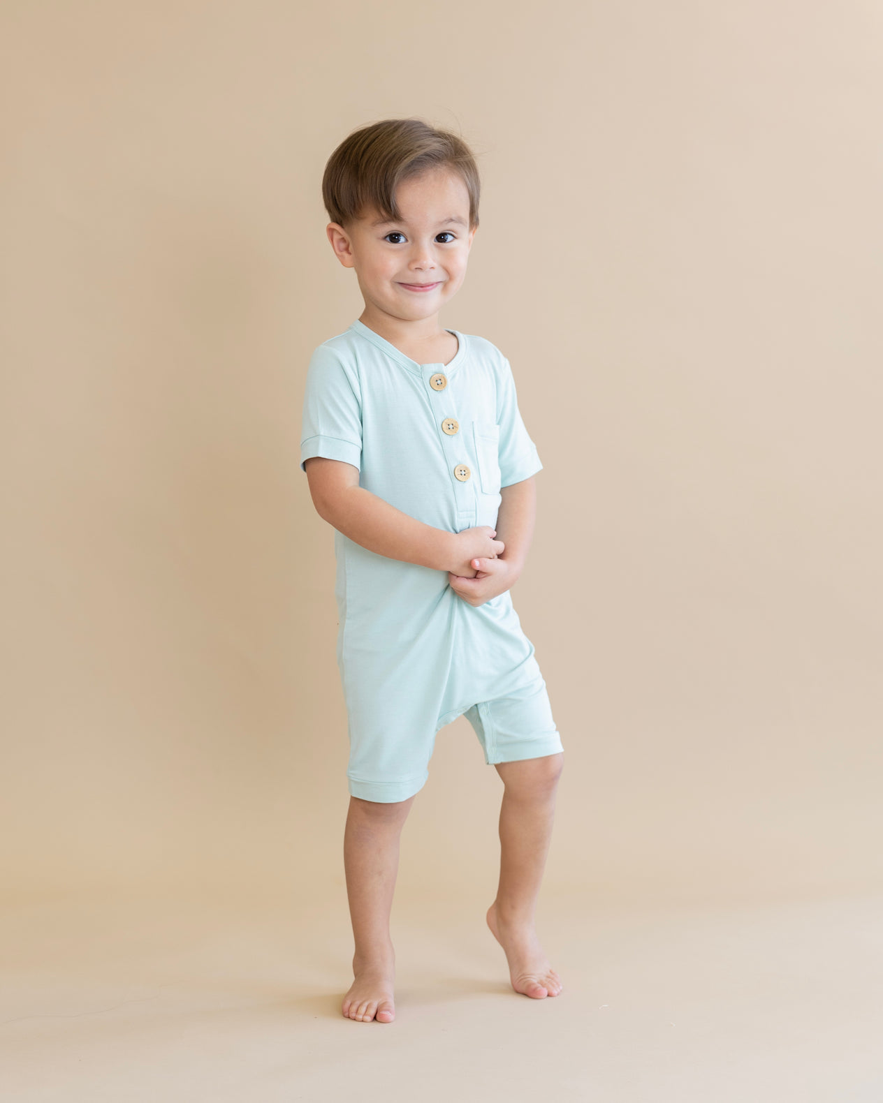 Short Romper in Aqua