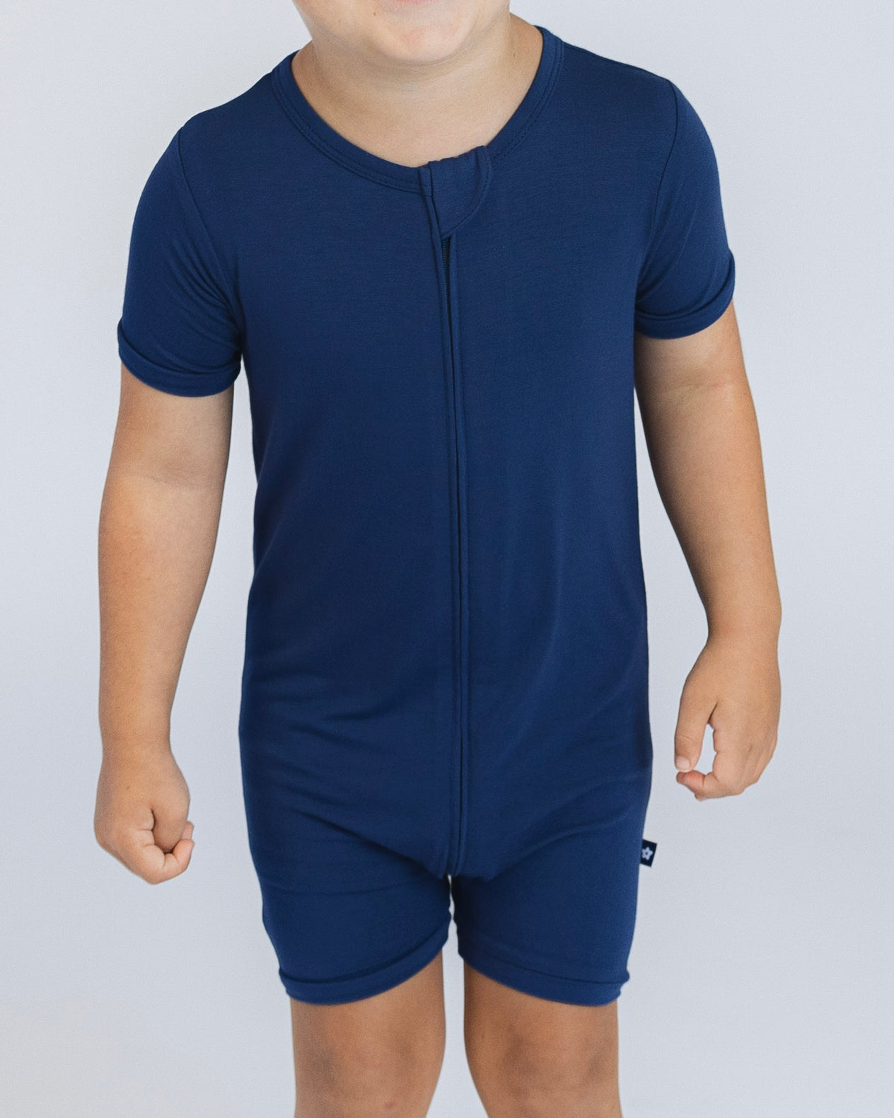 Short Zip Romper in Larkspur