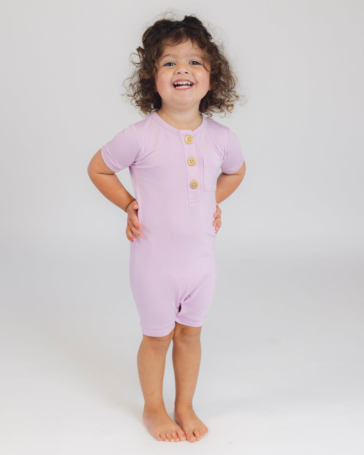 Short Romper in Orchid