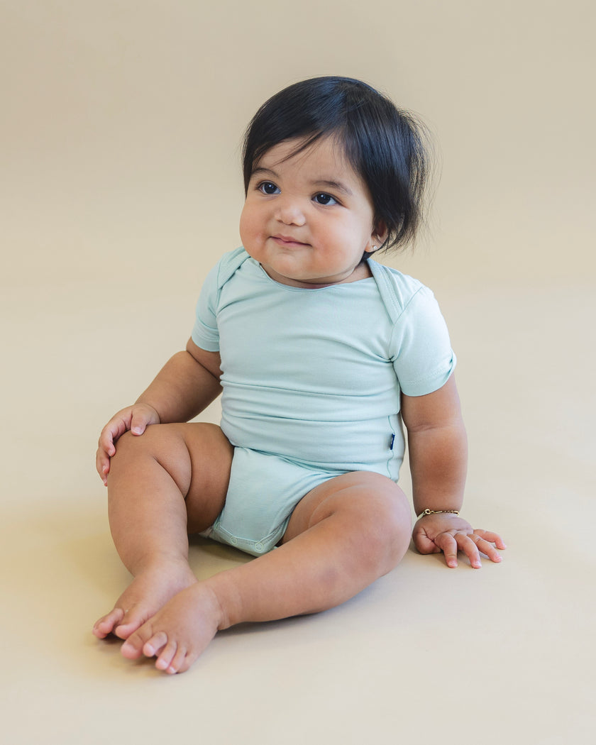 Short Sleeve Bodysuit in Aqua