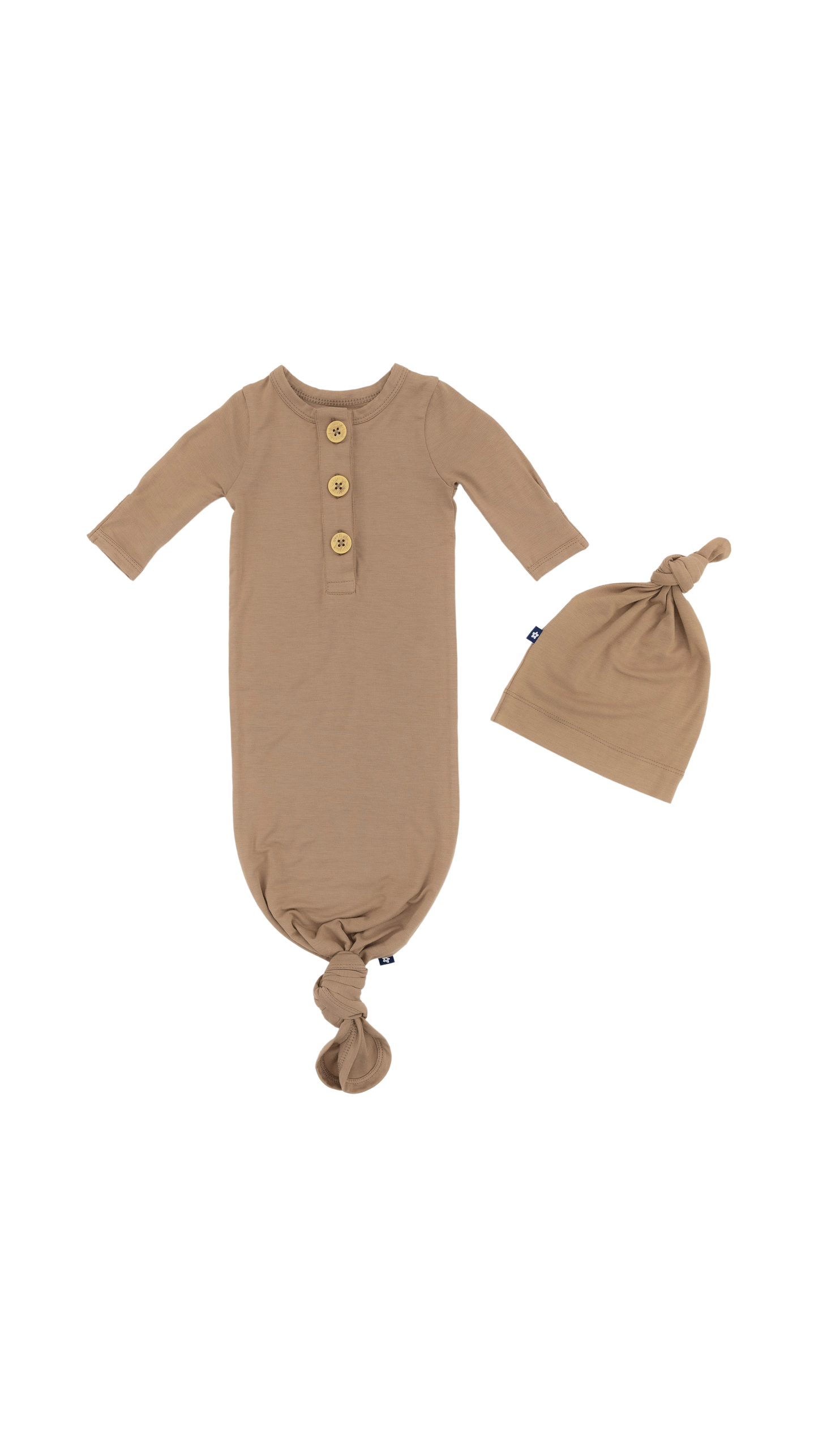 Knotted Gown Hat Set in Mocha