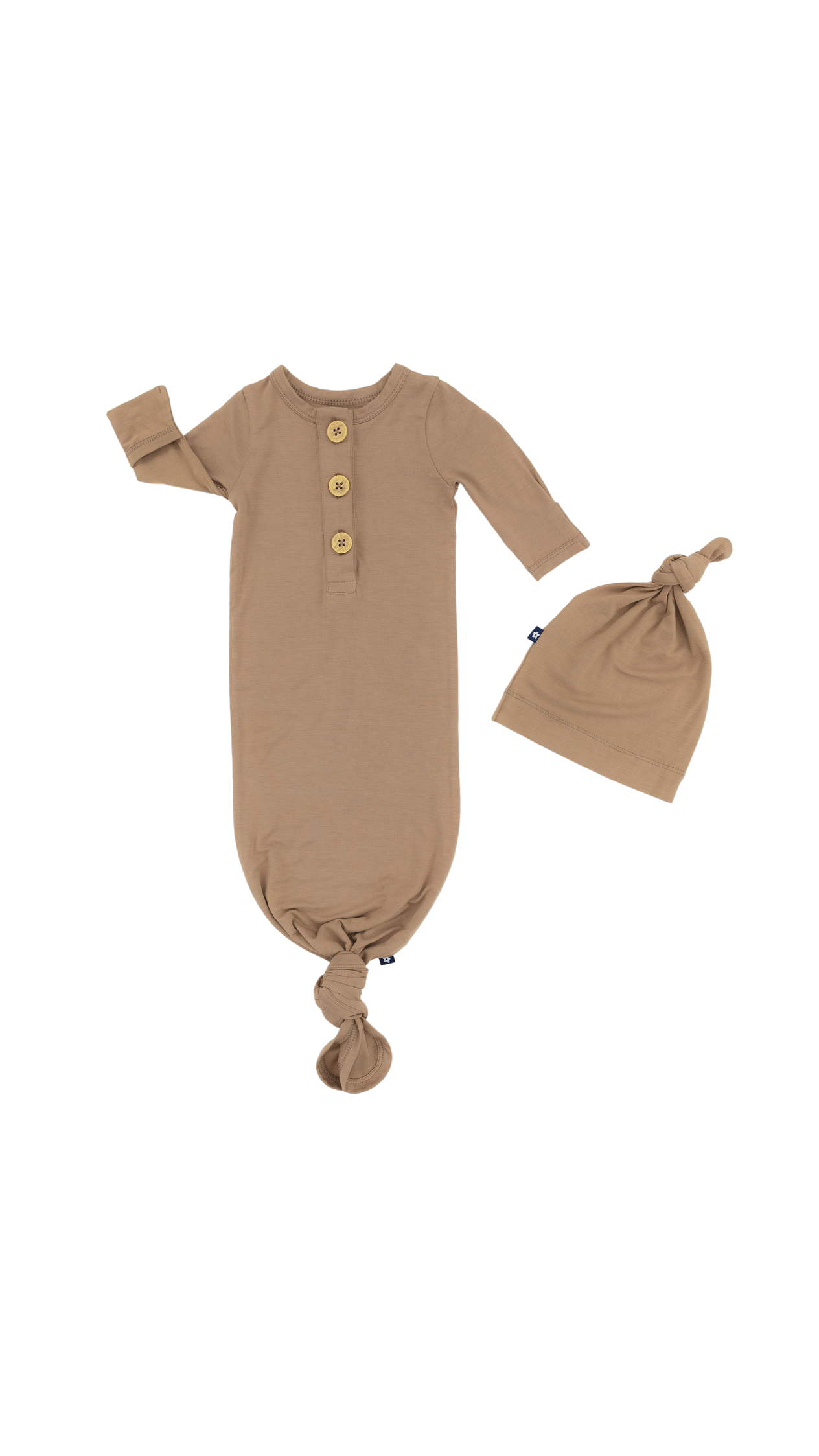 Knotted Gown Hat Set in Mocha