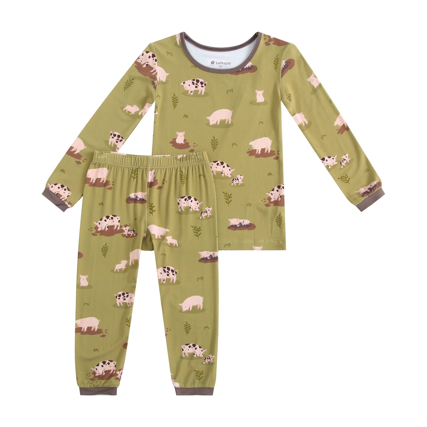 Long Sleeve Pajamas in Farm Pigs Fun
