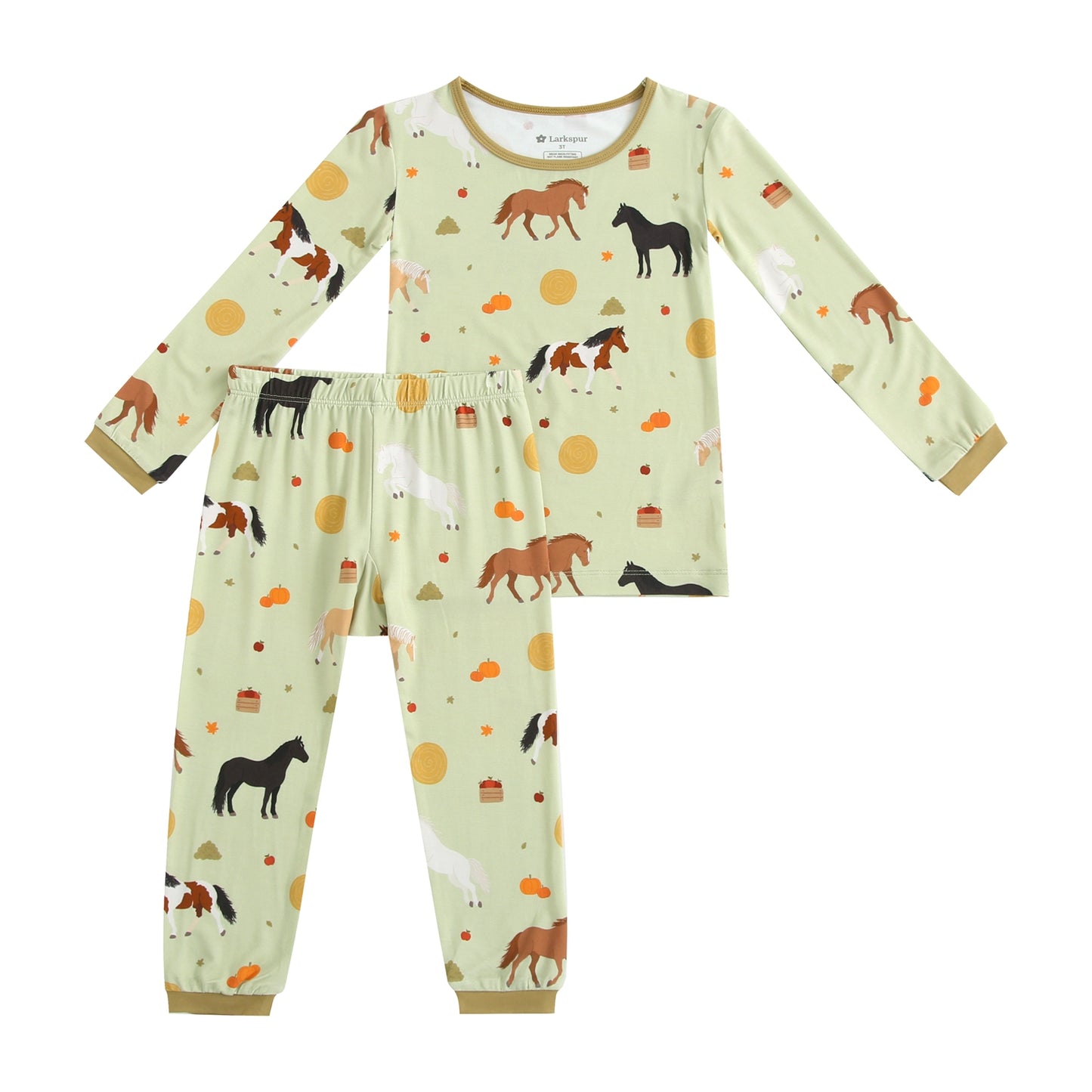 Long Sleeve Pajamas in Harvest Pastures