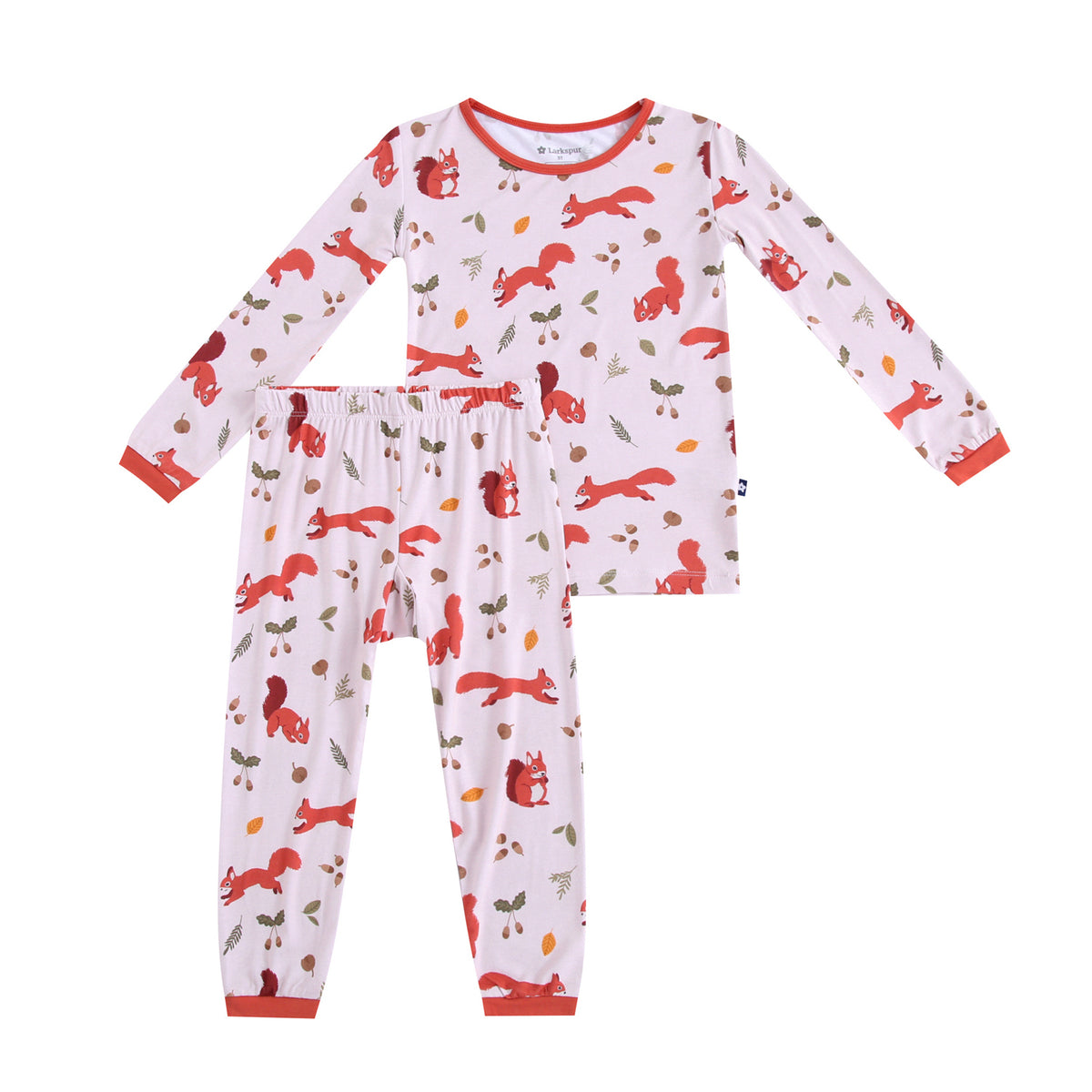 Long Sleeve Pajamas in Squirrels and Nuts