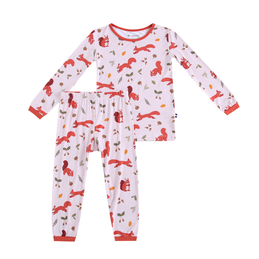 Long Sleeve Pajamas in Squirrels and Nuts