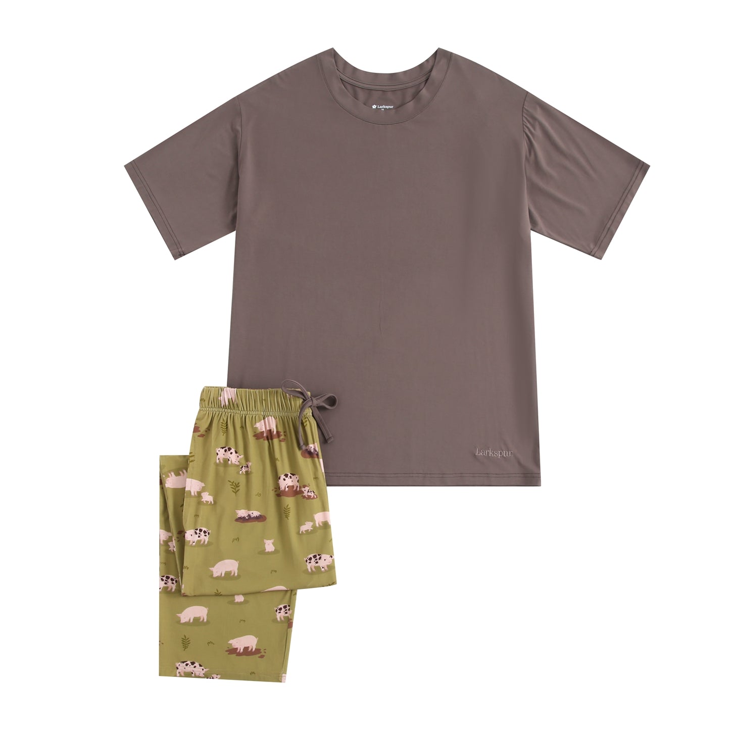 Men's Short Lounge Set in Farm Pigs Fun