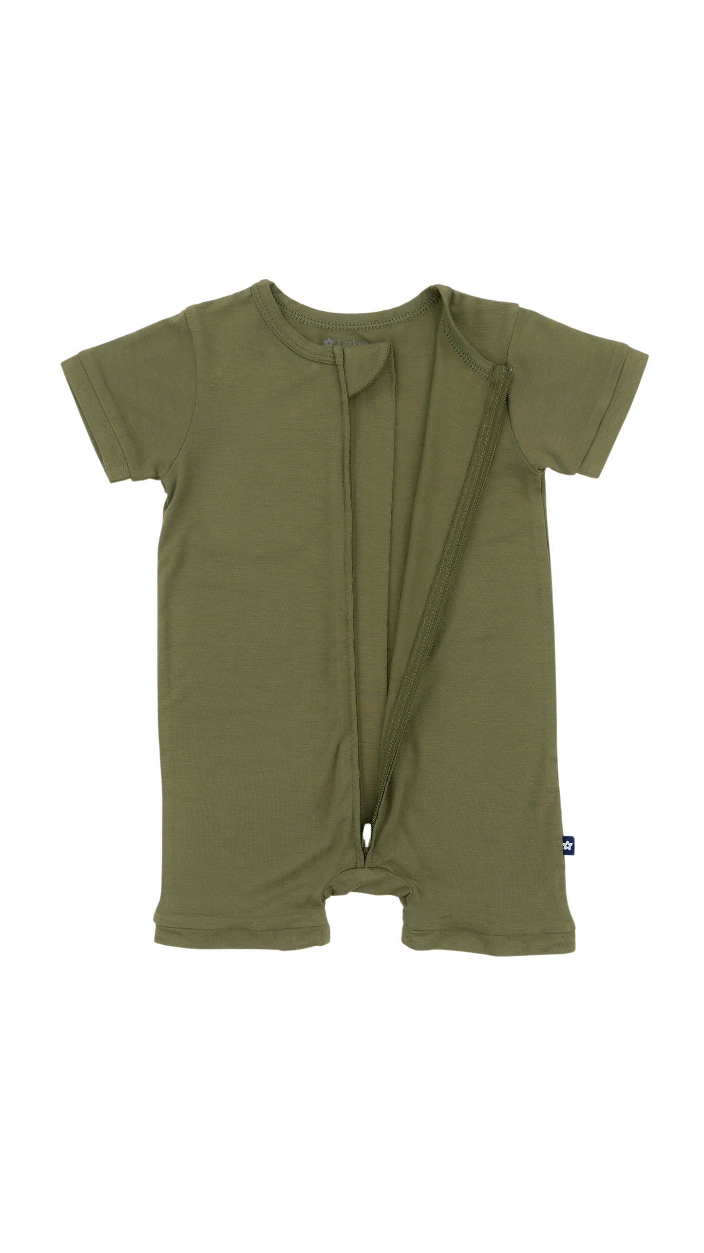 Short Zip Romper in Olive