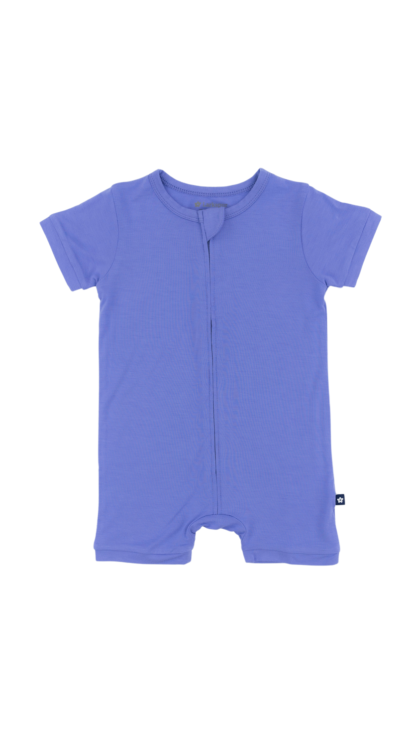 Short Zip Romper in Periwinkle