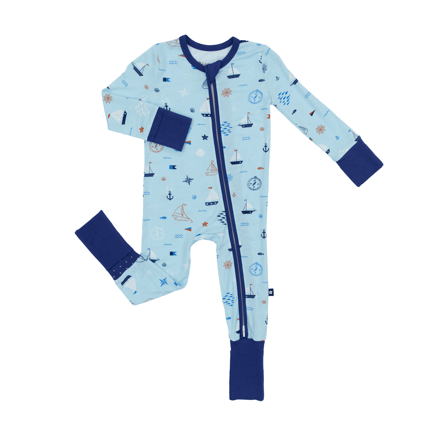 Convertible Footed Romper in Ship Shape