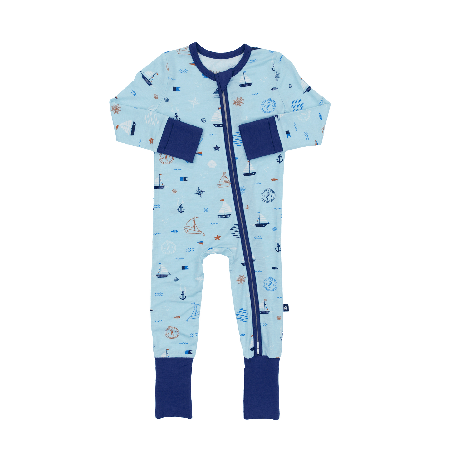 Convertible Footed Romper in Ship Shape