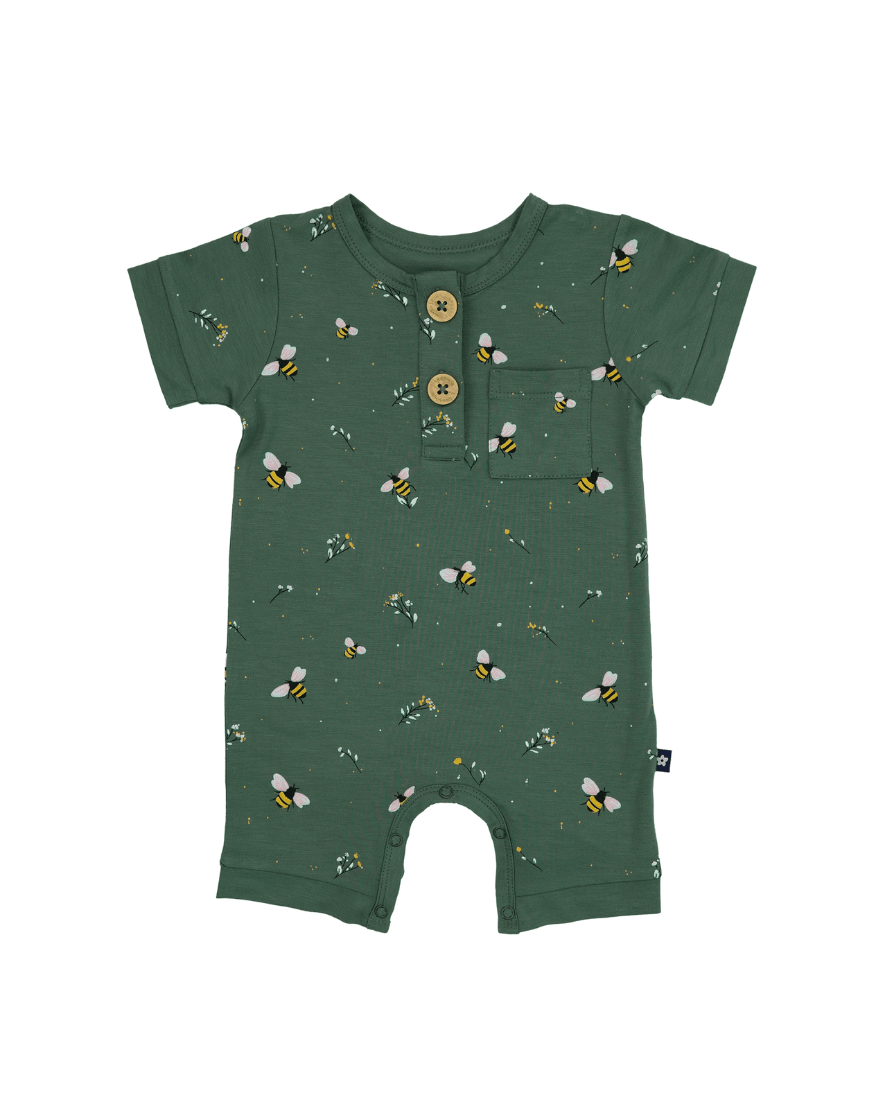 Short Romper in Busy Bees