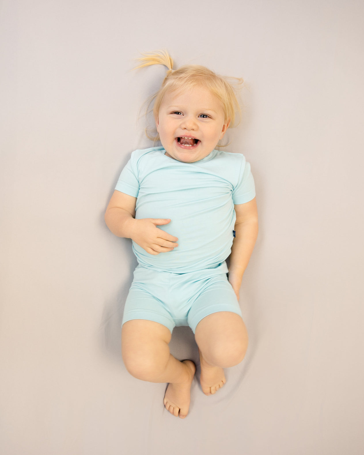 Short PJ Set in Aqua Sky