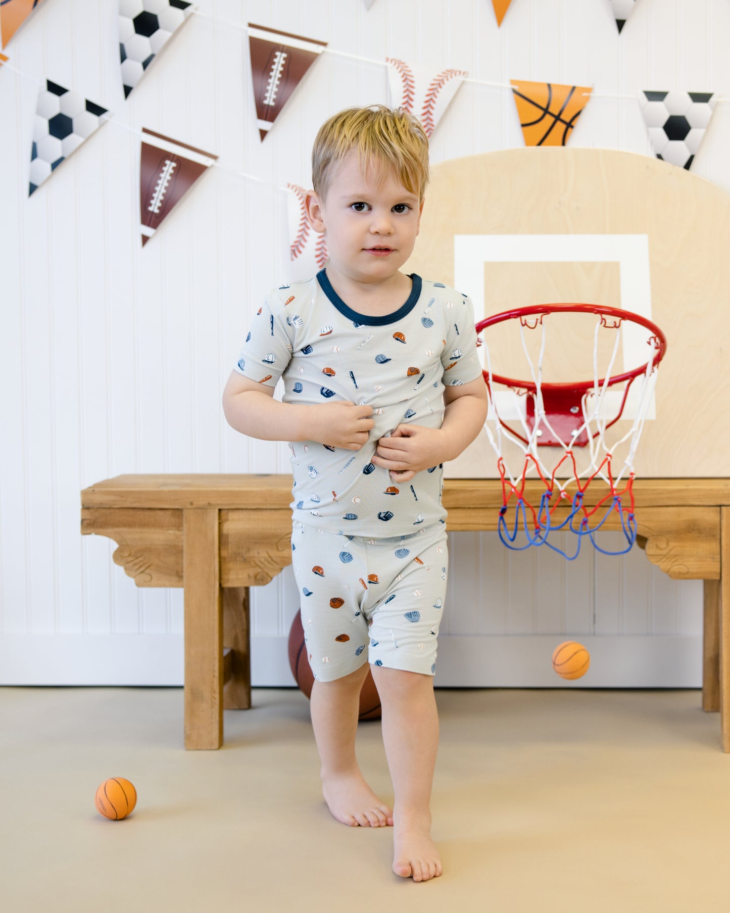 Short PJ Set in Little Slugger
