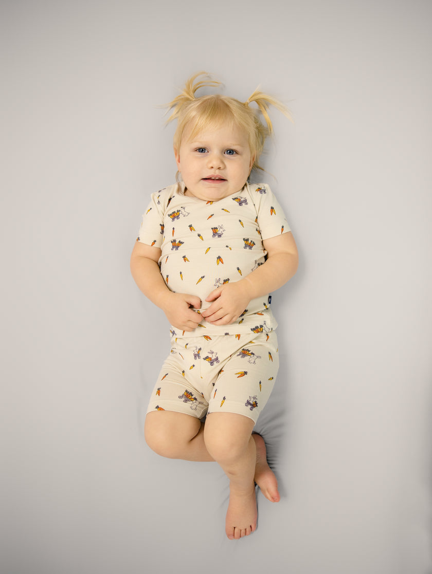 Short PJ Set in Carrots and Bunny