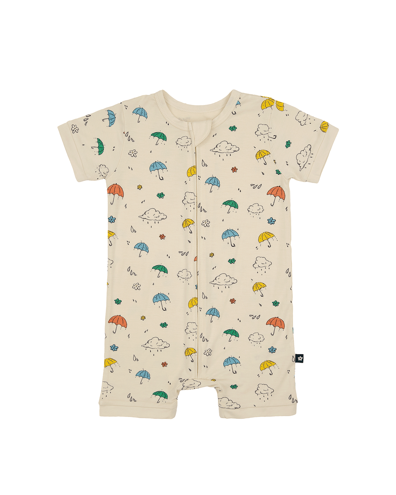 Short Zip Romper in Spring Showers