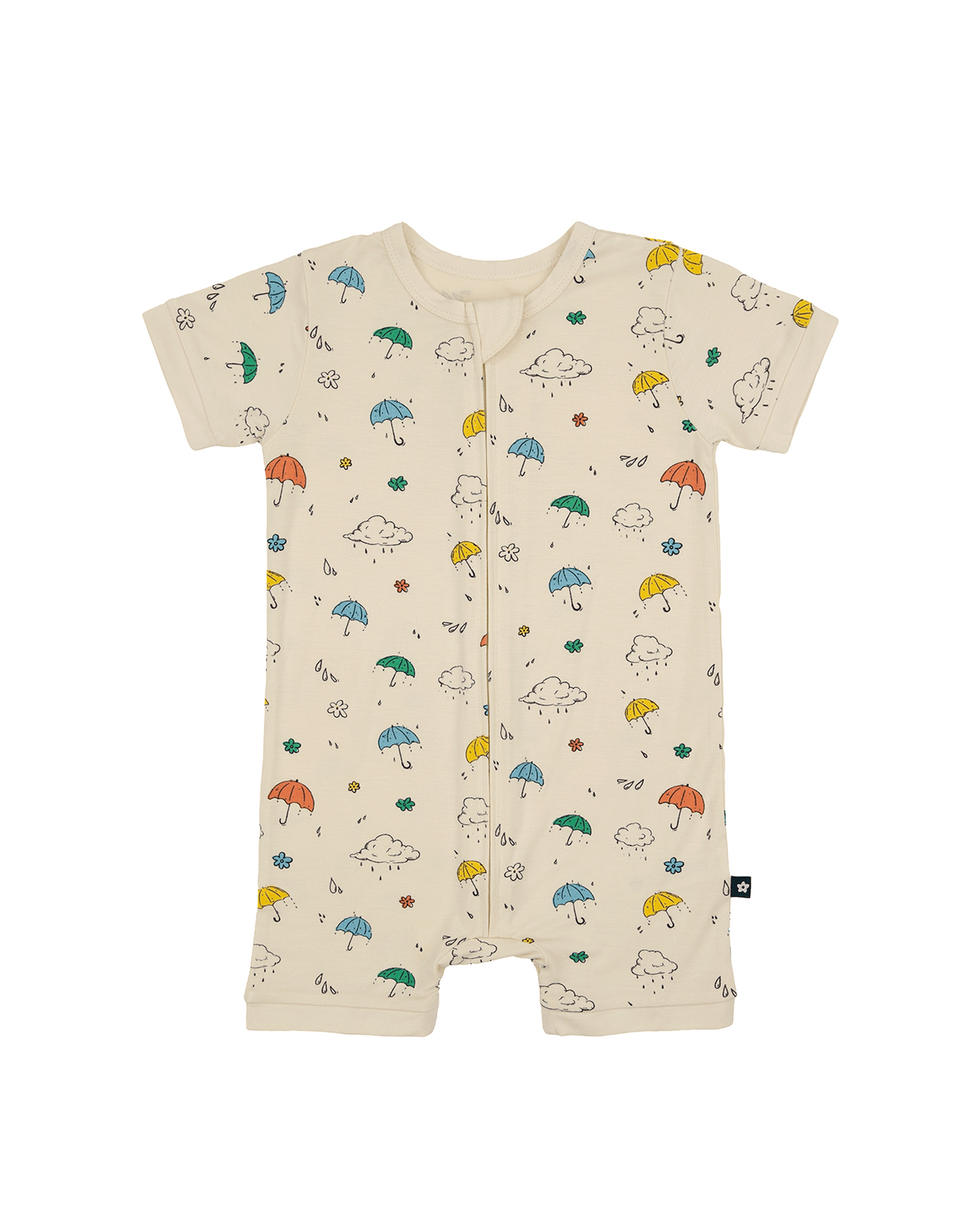 Short Zip Romper in Spring Showers