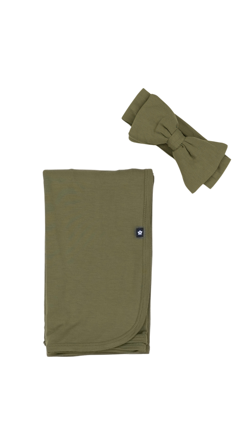 Swaddle Headband Set in Olive