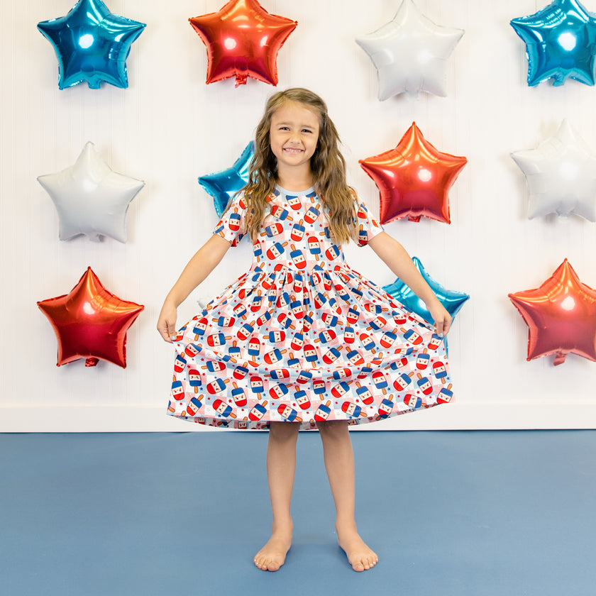 Twirl Dress in Patriot Pops