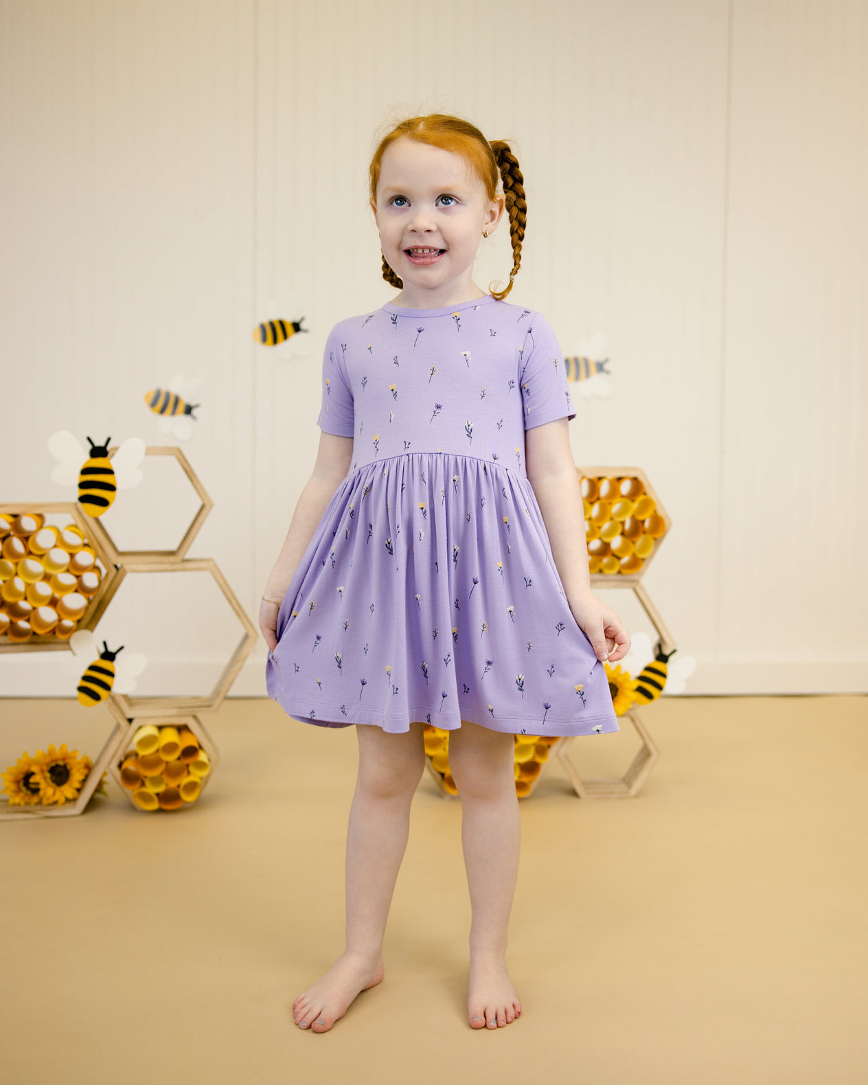 Twirl Dress in Lavender Bloom