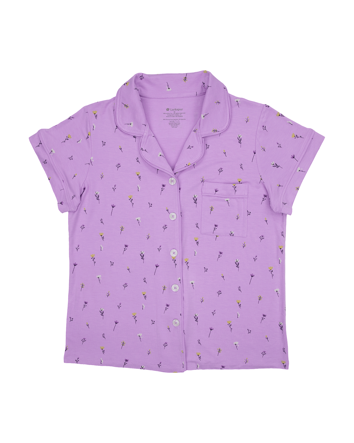 Women's Short Pajama Set in Lavender Bloom