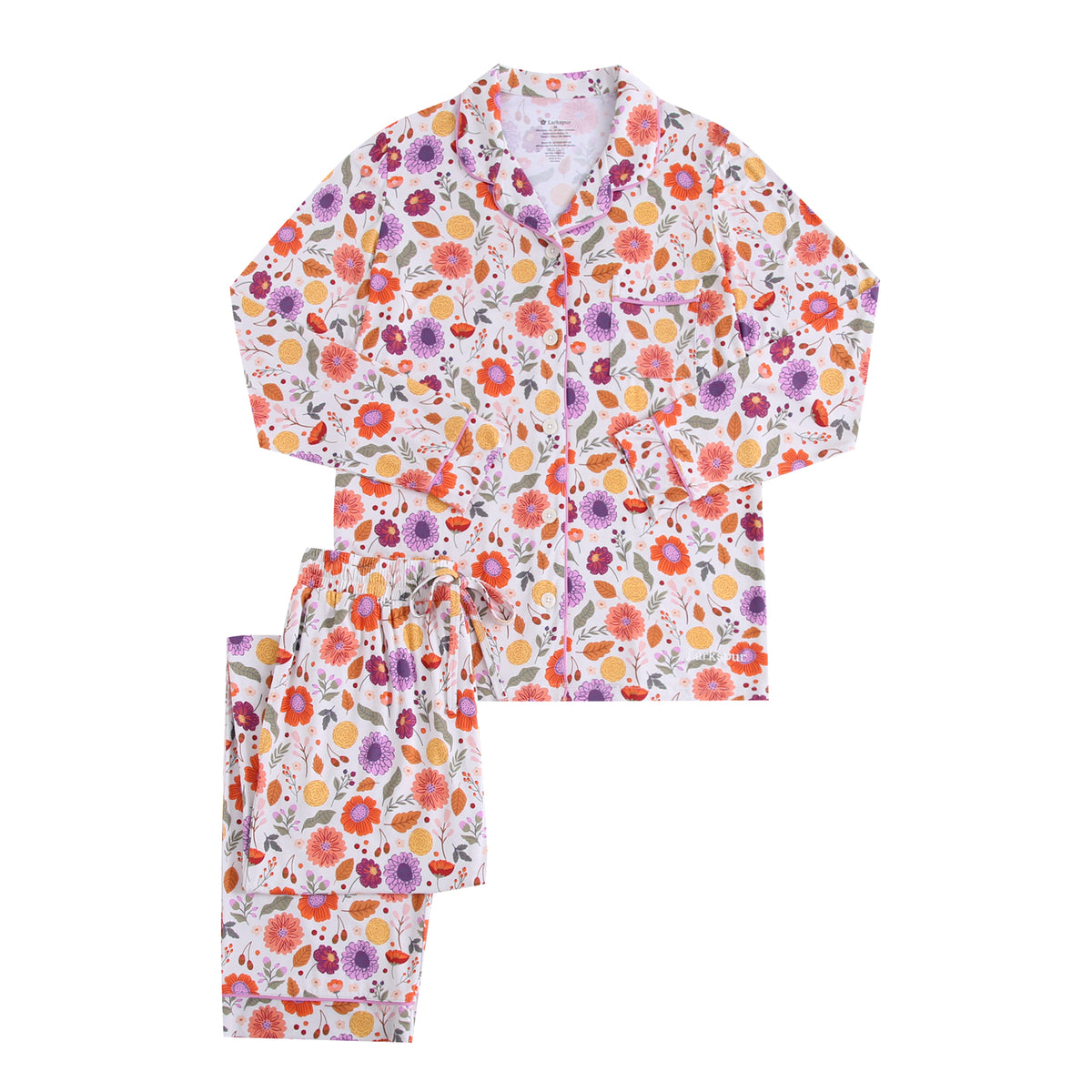 Women's Long Sleeve Pajamas in Fall Florals