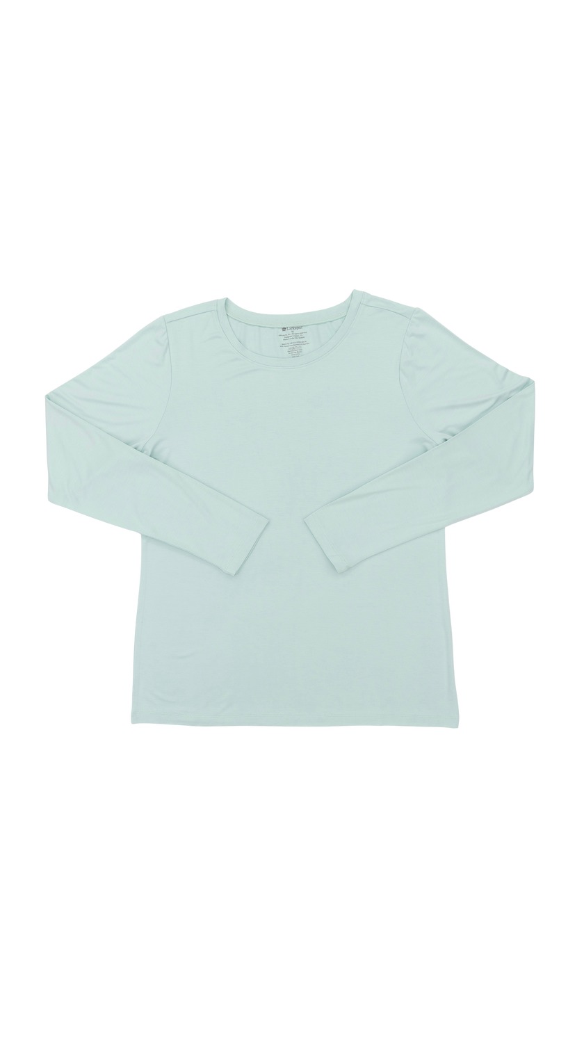 Women's Long Sleeve Lounge Tee in Aqua