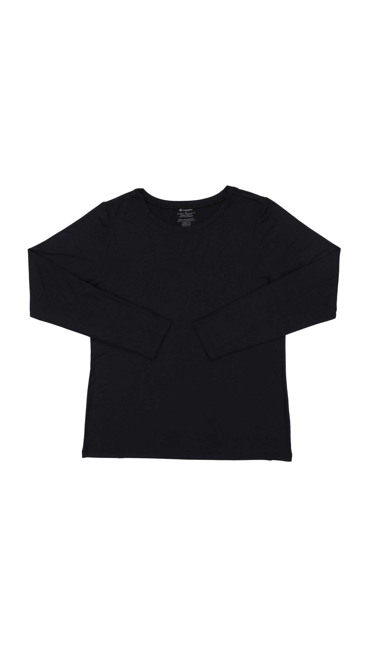 Women's Long Sleeve Lounge Tee in Black